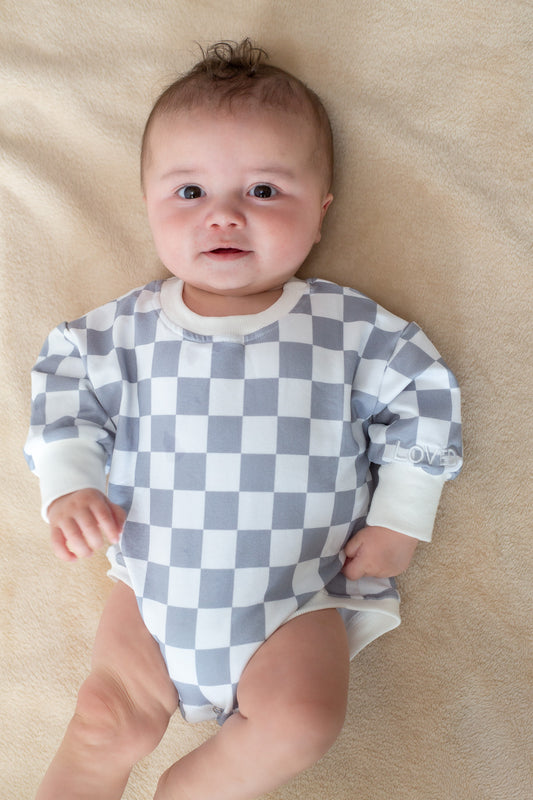 The Checkered Bubble Romper